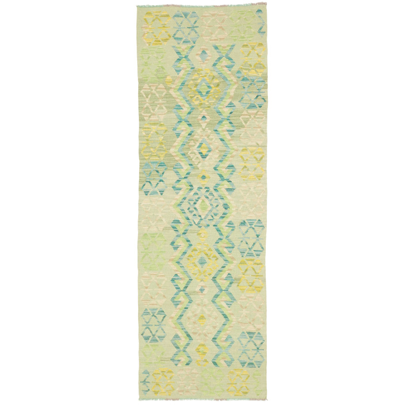 Tappeto Kilim Afghanistan Geometrico Verde Menta Turchese 76