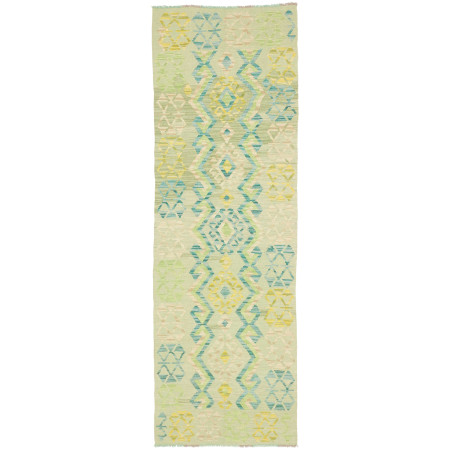 Tappeto Kilim Afghanistan Geometrico Verde Menta Turchese 76