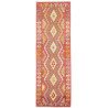 Tappeto Kilim Afghanistan Medaglione Terracotta Multicolore