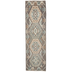 Tappeto Kilim Afghanistan Geometrico Grigio Tortora Azzurro-