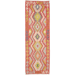 Tappeto Kilim Afghanistan Astratto Rosso Terracotta Blu 80x2