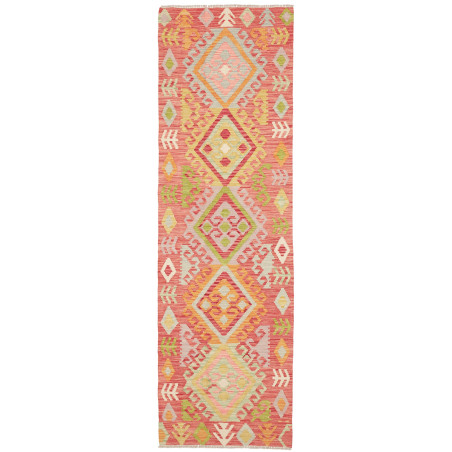Tappeto Kilim Afghanistan Geometrico Rosso Terracotta Verde