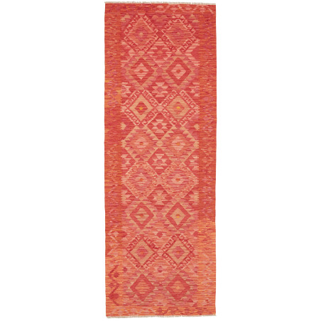 Tappeto Kilim Afghanistan Geometrico Rosso Terracotta Aranci