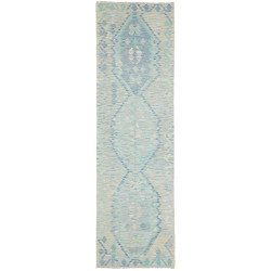 Tappeto Kilim Afghanistan Geometrico Blu Chiaro Acquamarina