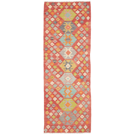 Tappeto Kilim Afghanistan Astratto Rosso Terracotta Multicol