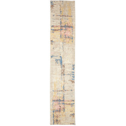 Tappeto Gabbeh Marrakech Pakistan Geometrico Beige Blu 84x41