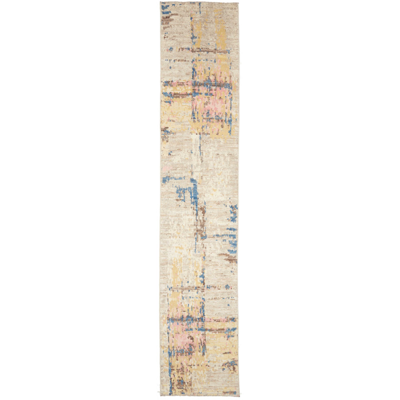 Tappeto Gabbeh Marrakech Pakistan Geometrico Beige Blu 84x41