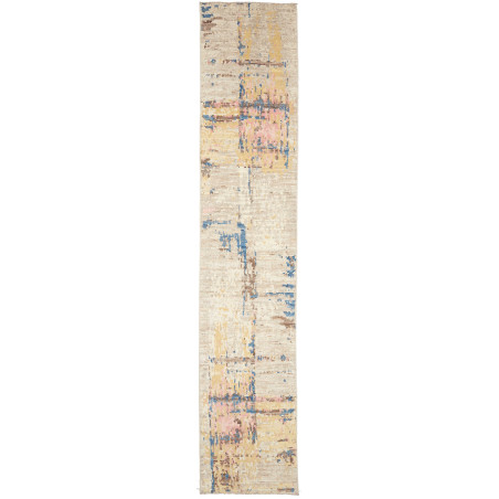 Tappeto Gabbeh Marrakech Pakistan Geometrico Beige Blu 84x41