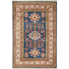 Tappeto Kazak Fine Pakistan Geometrico Blu Terracotta Rosso
