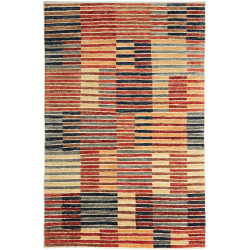 Tappeto Barjesta Pakistan Astratto Terracotta Rosso Blu Scur