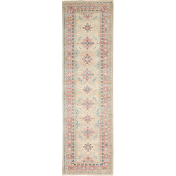 Tappeto Kazak Afghanistan Astratto Verde Salvia Rosa Antico