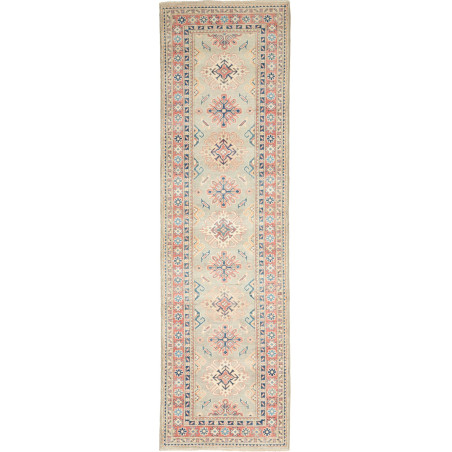 Tappeto Kazak Afghanistan Astratto Verde Salvia Rosa Antico