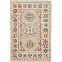 Tappeto Kazak Afghanistan Geometrico Beige Rosso Blu Giallo