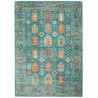 Tappeto Tribal Pakistan Astratto Acquamarina Arancione Crema