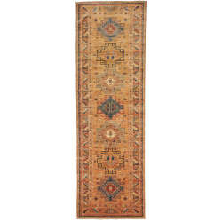 Tappeto Kazak Fine Pakistan Astratto Arancione Dorato Blu Co