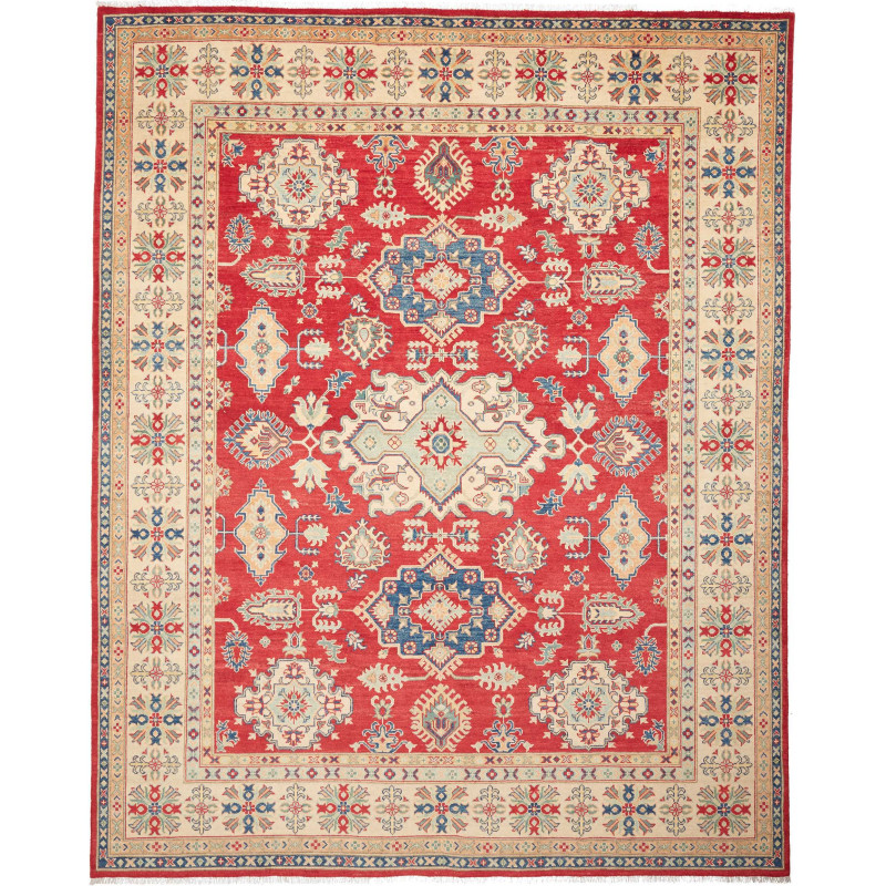 Tappeto Kazak Pakistan Geometrico Rosso Beige Blu Verde Marr