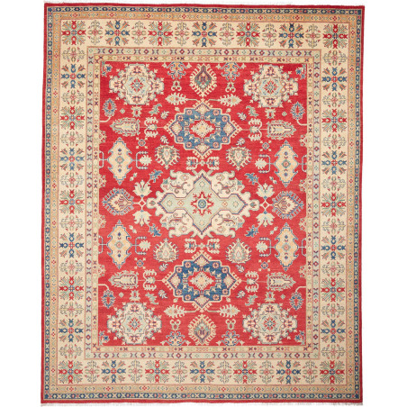 Tappeto Kazak Pakistan Geometrico Rosso Beige Blu Verde Marr