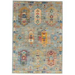 Tappeto Tribal Pakistan Astratto Blu Petrolio 123x177 Cm