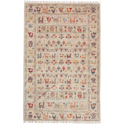 Tappeto Rubin Pakistan Astratto Beige Rosso Blu Giallo Aranc