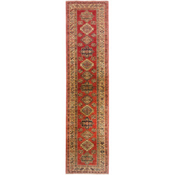 Tappeto Kazak Fine Pakistan Astratto Rosso Beige Blu Marrone