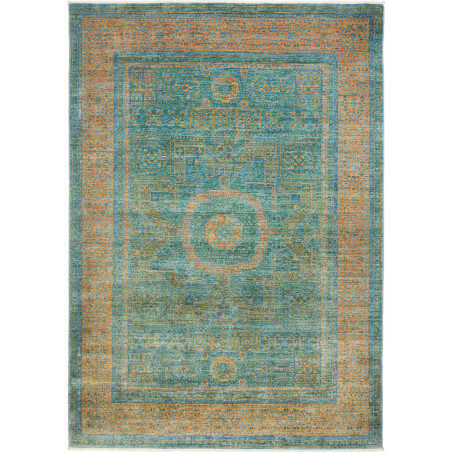 Tappeto Mamlouk Pakistan Geometrico Petrolio Ruggine Oro 173