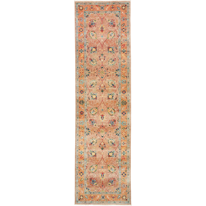 Tappeto Shahi Fine Pakistan Floreale Terracotta Arancio Azzu