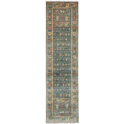 Tappeto Rubin Pakistan Geometrico Blu Ottanio Beige Ruggine