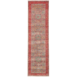 Tappeto Mamlouk Pakistan Astratto Rosso Terracotta Verde Acq
