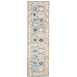 Tappeto Kazak Afghanistan Astratto Celeste Crema Beige Blu S