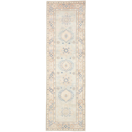 Tappeto Kazak Afghanistan Astratto Azzurro Celadon Beige Cre