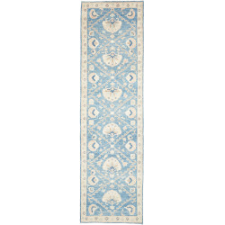 Tappeto Kazak Afghanistan Floreale Blu Cielo Beige Cremoso I