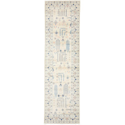 Tappeto Kazak Afghanistan Geometrico Crema Blu Rosa Chiaro 8