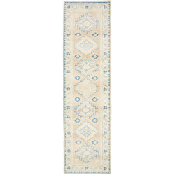 Tappeto Kazak Afghanistan Astratto Beige Pesca Azzurro Chiar