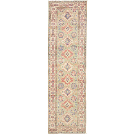 Tappeto Kazak Afghanistan Astratto Verde Salvia Arancio Terr