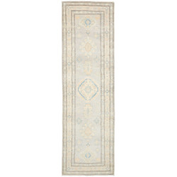 Tappeto Kazak Afghanistan Geometrico Grigio Chiaro Azzurro C