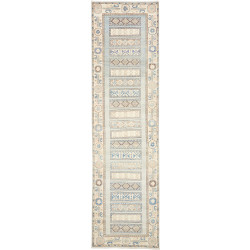 Tappeto Kazak Afghanistan Astratto Blu Chiaro Beige Crema Ma