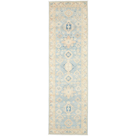 Tappeto Kazak Afghanistan Geometrico Blu Cielo Crema Beige B