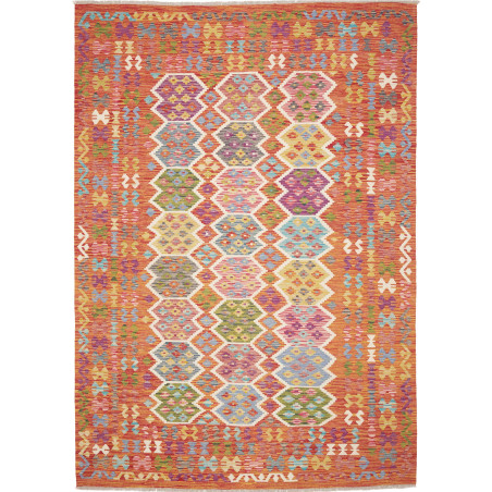 Tappeto Kilim Afghanistan Astratto Arancione Terracotta Lill