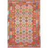 Tappeto Kilim Afghanistan Geometrico Rosso Terracotta Multic