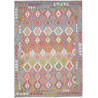 Tappeto Kilim Afghanistan Tribale Grigio Blu Astratto Rosso