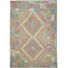 Tappeto Kilim Afghanistan Astratto Azzurro Cielo Arancio Cor