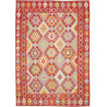 Tappeto Kilim Afghanistan Astratto Rosso Crema Blu Giallo Ve
