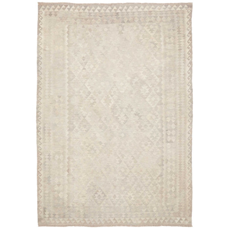 Tappeto Kilim Afghanistan Geometrico Beige Grigio Chiaro Cre