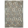 Tappeto Kilim Afghanistan Astratto Verde Acqua Marrone Crema