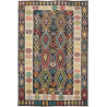 Tappeto Kilim Afghanistan Astratto Marrone Scuro Crema Rosso