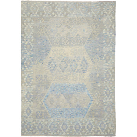 Tappeto Kilim Afghanistan Astratto Azzurro Chiaro Beige Grig