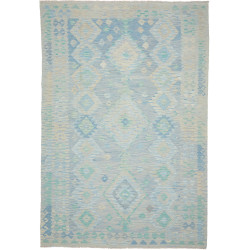 Tappeto Kilim Afghanistan Geometrico Azzurro Chiaro Celeste