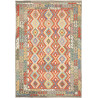 Tappeto Kilim Afghanistan Astratto Arancio Rosso Blu Giallo