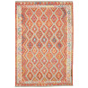 Tappeto Kilim Afghanistan Geometrico Terracotta Arancio Verd