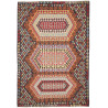 Tappeto Kilim Afghanistan Astratto Marrone Scuro Multicolore